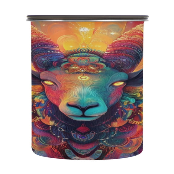 BZSMCE Food Storage Container 304 F Stainless Steel Containers Rainbow Ram Printing