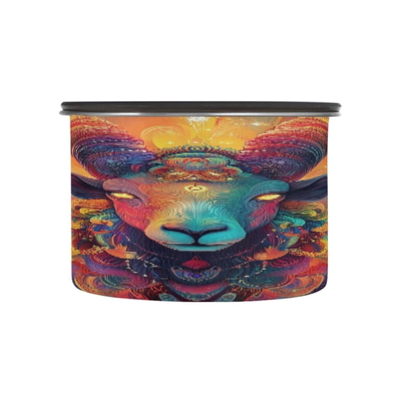 BZSMCE Food Storage Container 304 F Stainless Steel Containers Rainbow Ram Printing