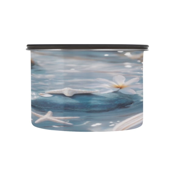 BZSMCE Food Storage Container 304 F Stainless Steel Containers Sea Shells & Starfish Printing