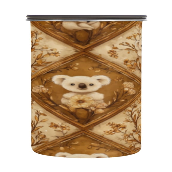 BZSMCE Food Storage Container 304 F Stainless Steel Containers Soft Snow Bears Printing