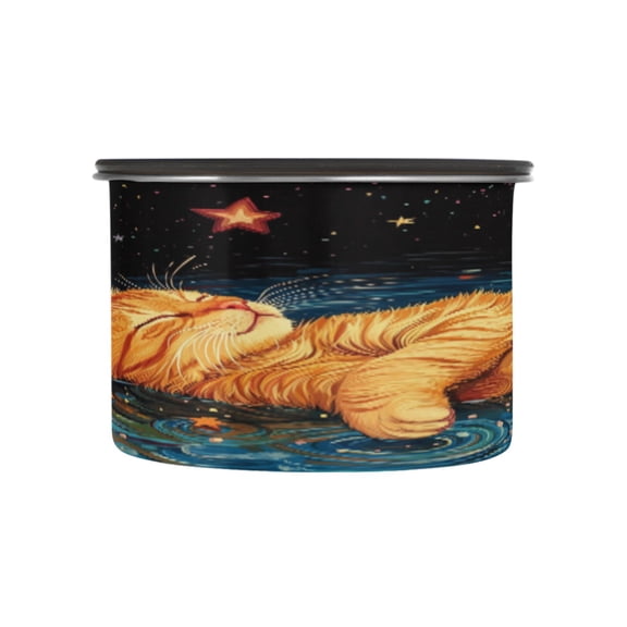BZSMCE Food Storage Container 304 F Stainless Steel Containers Starlit Cat Oasis Printing