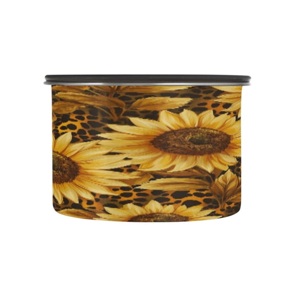 BZSMCE Food Storage Container 304 F Stainless Steel Containers Sunflower Serenade Printing