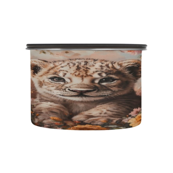 BZSMCE Food Storage Container 304 F Stainless Steel Containers Sweet Cub in Floral Splendor Printing