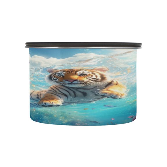 BZSMCE Food Storage Container 304 F Stainless Steel Containers Tigers Splash Oasis Printing