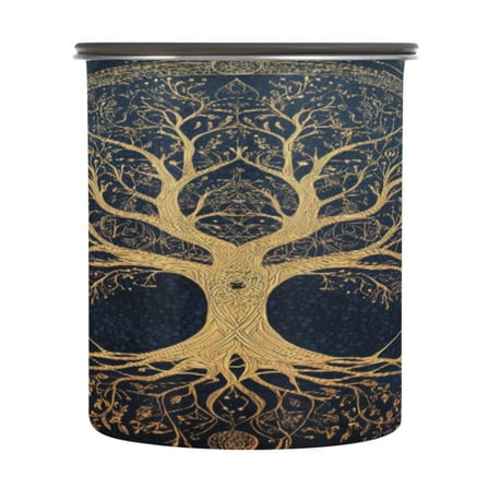 BZSMCE Food Storage Container 304 F Stainless Steel Containers Tree Of Life Mandala Printing
