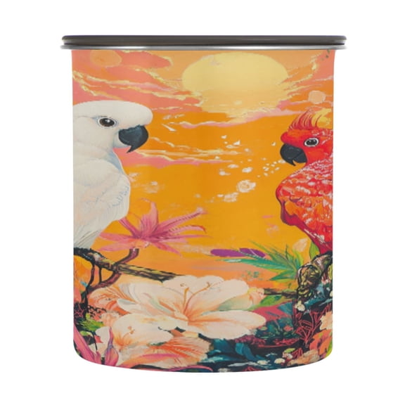 BZSMCE Food Storage Container 304 F Stainless Steel Containers Tropical Harmony Printing