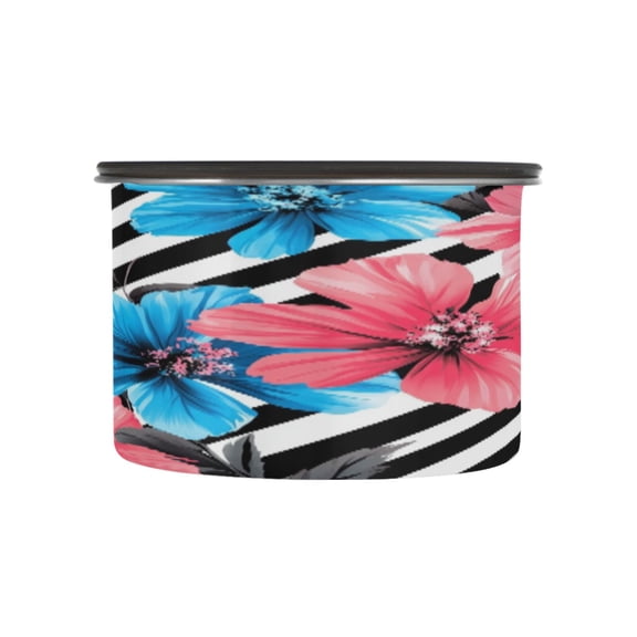 BZSMCE Food Storage Container 304 F Stainless Steel Containers Tropical Hibiscus Duo Printing