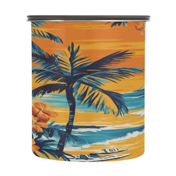 BZSMCE Food Storage Container 304 F Stainless Steel Containers Tropical Paradise at Sunset Printing