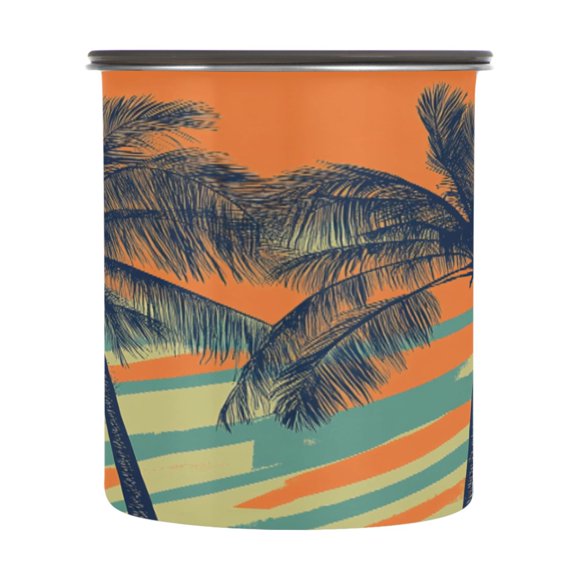 BZSMCE Food Storage Container 304 F Stainless Steel Containers Tropical Serenity Printing