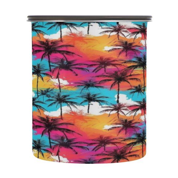 BZSMCE Food Storage Container 304 F Stainless Steel Containers Tropical Sunset Printing