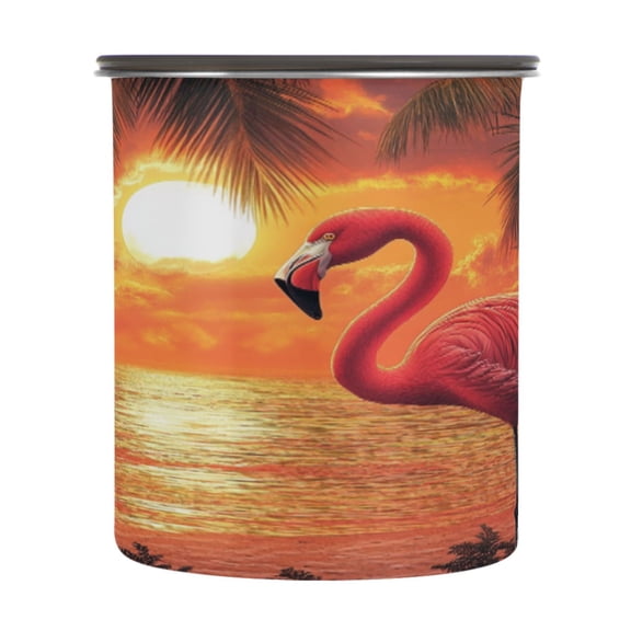 BZSMCE Food Storage Container 304 F Stainless Steel Containers Tropical Sunset Serenade Printing