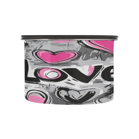 BZSMCE Food Storage Container 304 F Stainless Steel Containers Whimsical Love Garden Printing