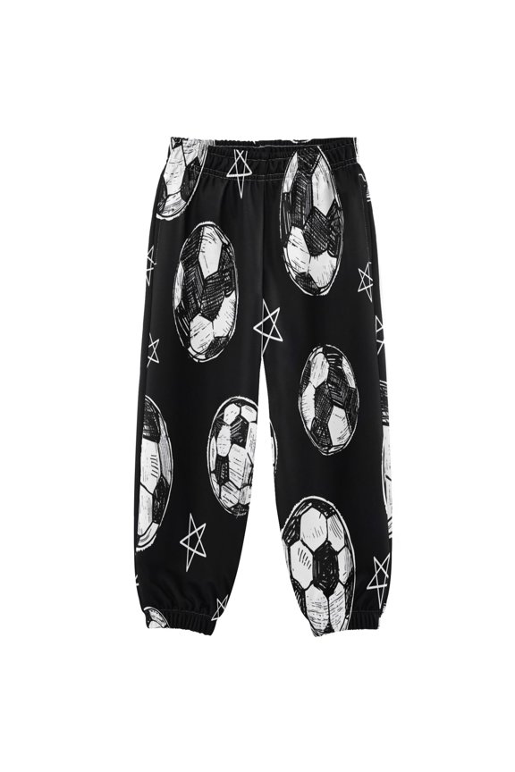 BZSMCE Football Lines Pattern Print Elastic Waist Jogger Pants Lightweight Wind Resistant Casual Athletic Trousers with Cuffed Ankles & Side Pockets