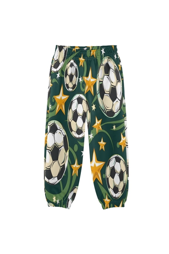 BZSMCE Football Pentagram Pattern Print Elastic Waist Jogger Pants Lightweight Wind Resistant Casual Athletic Trousers with Cuffed Ankles & Side Pockets