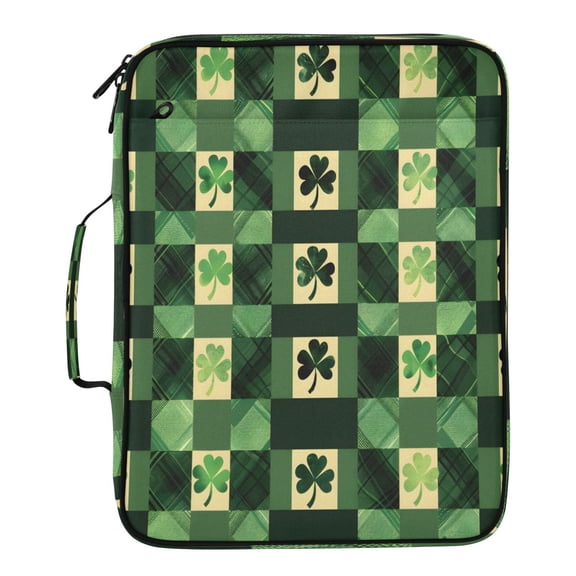BZSMCE Four-leaf Clover Grid Pattern Pattern Water-Resistant Filing Folder Binder Organizer Keeper 1.2 Inch 3-Ring 7-Pocket Expanding File