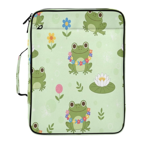 BZSMCE Frogs Pattern Water-Resistant Filing Folder Binder Organizer Keeper 1.2 Inch 3-Ring 7-Pocket Expanding File