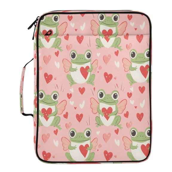 BZSMCE Frogs Wings Hearts Pattern Pattern Water-Resistant Filing Folder Binder Organizer Keeper 1.2 Inch 3-Ring 7-Pocket Expanding File