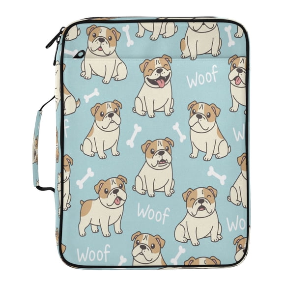 BZSMCE Funny English Bulldogs Pattern Water-Resistant Filing Folder Binder Organizer Keeper 1.2 Inch 3-Ring 7-Pocket Expanding File
