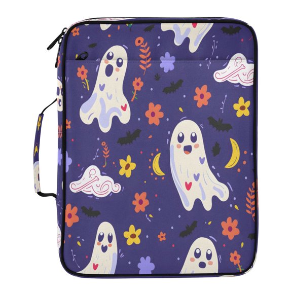 BZSMCE Ghost Cloud Moon Flower Pattern Pattern Water-Resistant Filing Folder Binder Organizer Keeper 1.2 Inch 3-Ring 7-Pocket Expanding File
