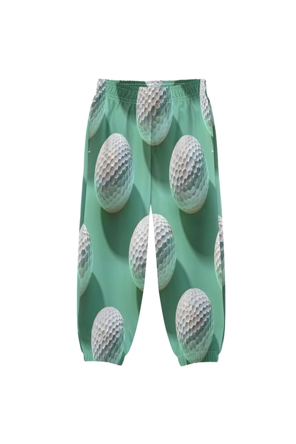 BZSMCE Golf Balls and Putts Seamless Pattern on The Green in The Style Of Princesscore Spatial Utilizes Print Elastic Waist Jogger Pants Lightweight Wind Resistant Casual Athletic Trousers with Cu