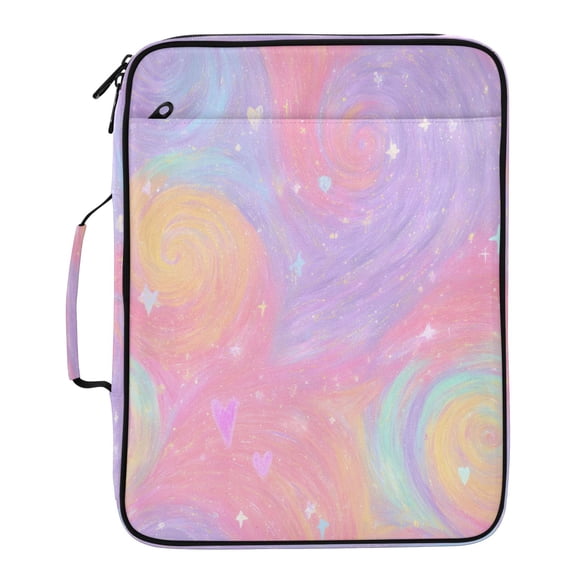 BZSMCE Gradient-colored Galaxy Pattern Pattern Water-Resistant Filing Folder Binder Organizer Keeper 1.2 Inch 3-Ring 7-Pocket Expanding File