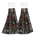 thumbnail image 1 of BZSMCE Hanging Hand Towels Fashion Gothic Romance Pattern 2-Pack - Velcro Style Bathroom Kitchen Towels, 1 of 7
