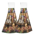 thumbnail image 1 of BZSMCE Hanging Hand Towels Fashion Puppy Picnic Party Pattern 2-Pack - Velcro Style Bathroom Kitchen Towels, 1 of 7
