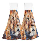 BZSMCE Hanging Hand Towels Fashion Resilient Gaze Pattern 2-Pack - Velcro Style Bathroom Kitchen Towels
