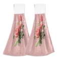 thumbnail image 1 of BZSMCE Hanging Hand Towels Fashion Rose Trio Pattern 2-Pack - Velcro Style Bathroom Kitchen Towels, 1 of 7