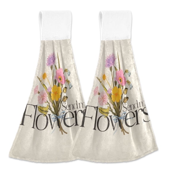 BZSMCE Hanging Hand Towels Fashion Send Love Pattern 2-Pack - Velcro Style Bathroom Kitchen Towels