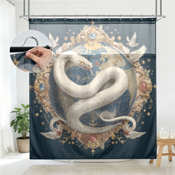 BZSMCE Honeycomb Pattern Pattern Bathroom Shower Curtain Set with Hooks ...