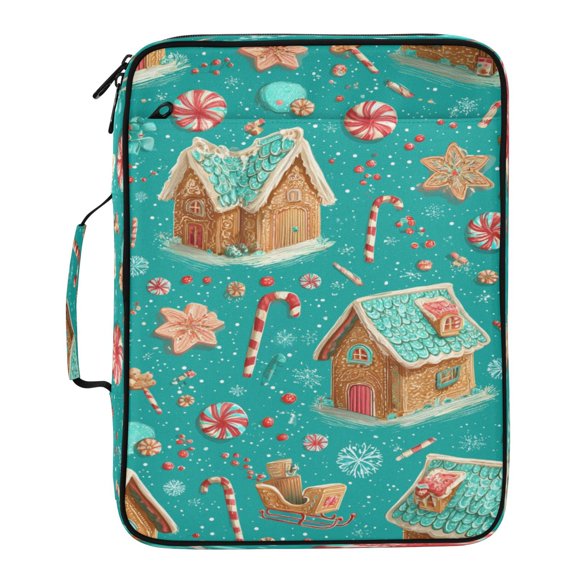 BZSMCE House Sugar Snowflakes Pattern Pattern Water-Resistant Filing Folder Binder Organizer Keeper 1.2 Inch 3-Ring 7-Pocket Expanding File