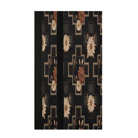 BZSMCE Kitchen Appliance Handle Covers For Fridge/Oven Handles-Zigzag Daisy Noir Pattern
