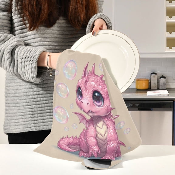 BZSMCE Kitchen Towels Creative Dandelion Dreams in Cool Hues Pattern Durable Kitchen Towel