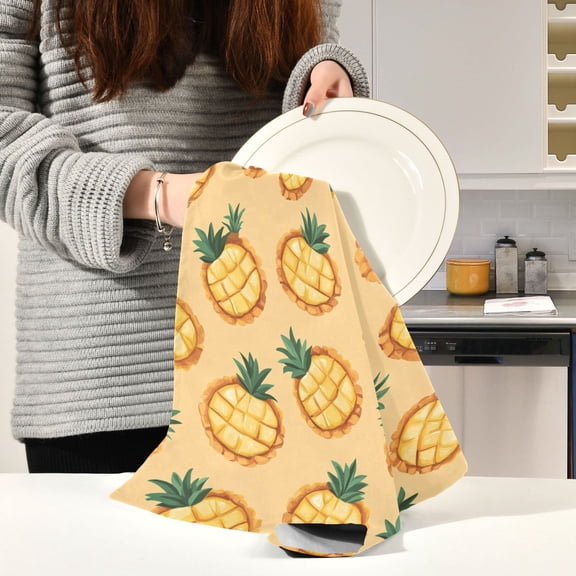 BZSMCE Kitchen Towels Creative Design Pineapple Pattern Pattern Durable Kitchen Towel