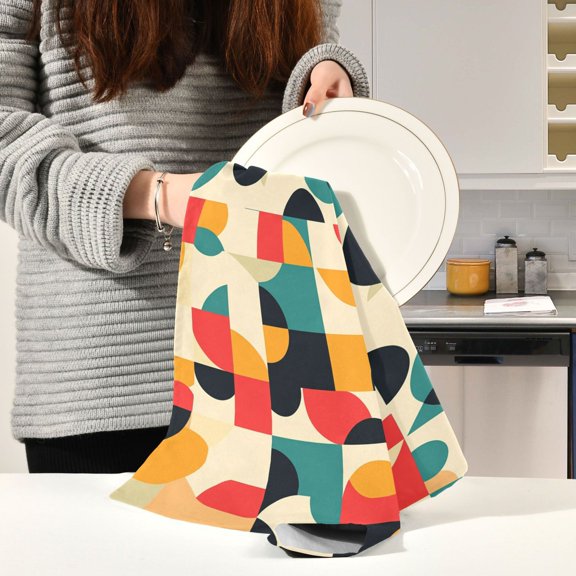 BZSMCE Kitchen Towels Creative Design Regular Art Pattern Pattern Durable Kitchen Towel