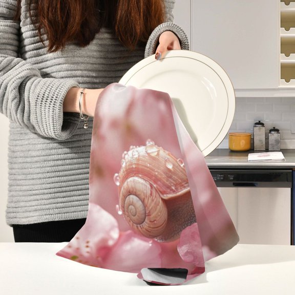 BZSMCE Kitchen Towels Creative Droplets on A Seashell Pattern Durable Kitchen Towel