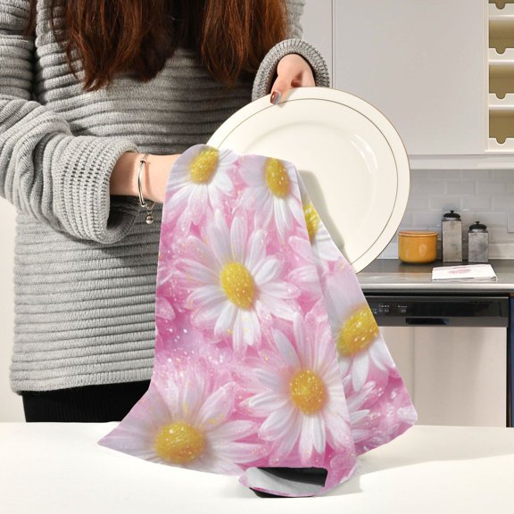 BZSMCE Kitchen Towels Creative Floral Delight Pattern Durable Kitchen Towel