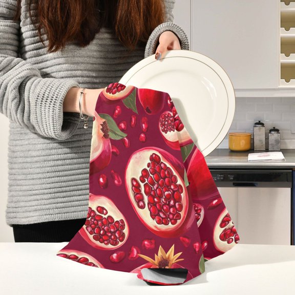 BZSMCE Kitchen Towels Creative Lovely Pomegranate Pattern Pattern Durable Kitchen Towel