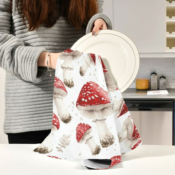 BZSMCE Kitchen Towels Creative Mushroom Pattern Pattern Pattern Durable Kitchen Towel