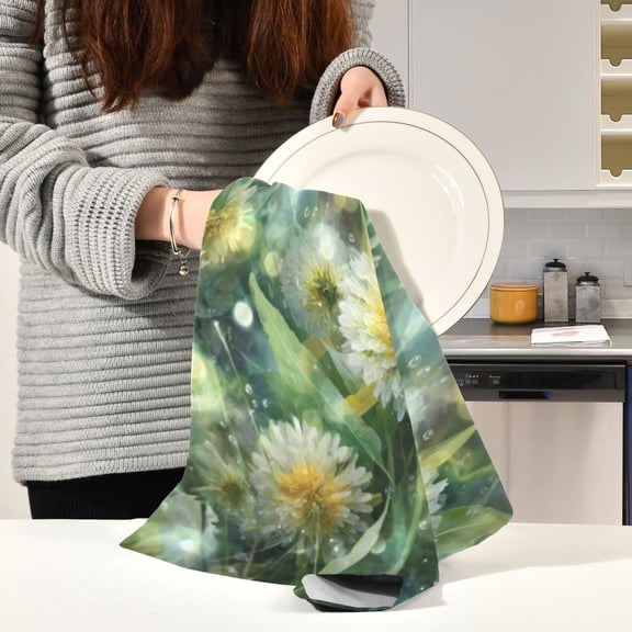 BZSMCE Kitchen Towels Creative Pastel Dragon's Bubbly Fantasy Pattern Durable Kitchen Towel