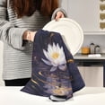 thumbnail image 1 of BZSMCE Kitchen Towels Creative Serene Lotus Pattern Durable Kitchen Towel, 1 of 7