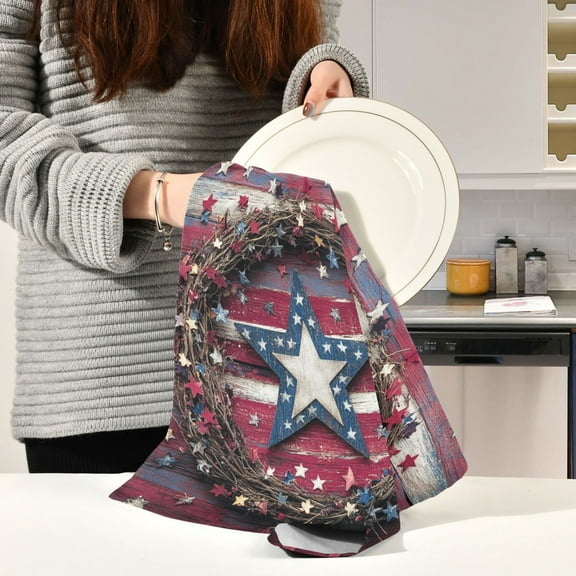 BZSMCE Kitchen Towels Creative Simple Stars Pattern Pattern Durable Kitchen Towel