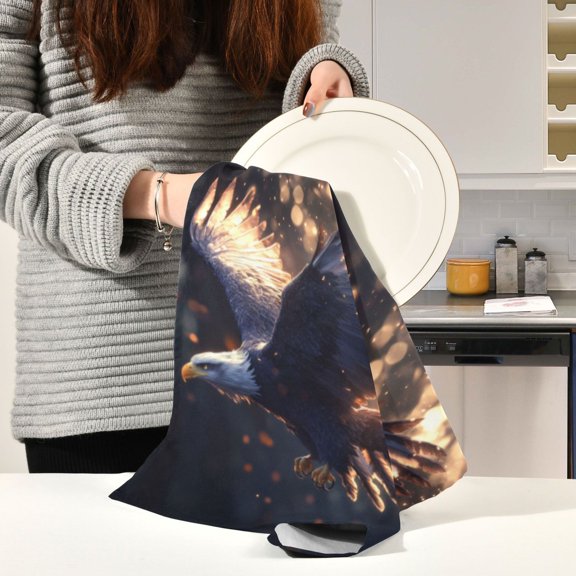 BZSMCE Kitchen Towels Creative Twilight Wings Pattern Durable Kitchen Towel