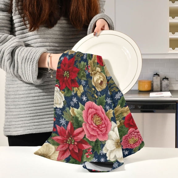 BZSMCE Kitchen Towels Creative Vibrant Floral Fiesta Pattern Durable Kitchen Towel