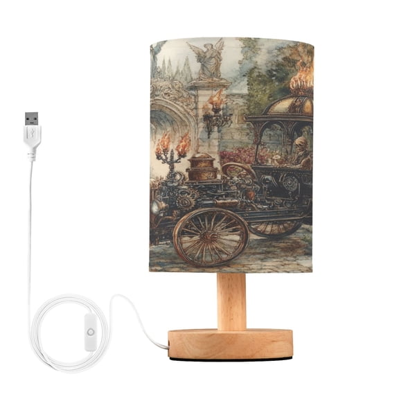BZSMCE Lamp Modern Art Steampunk Train Printing Creative Patter Night Light