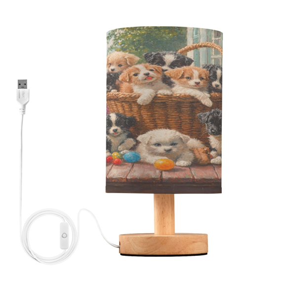 BZSMCE Lamp Modern Basket Of Puppies and Kitten Creative Patter Night Light