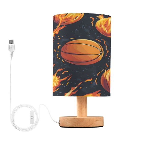 BZSMCE Lamp Modern Basketball with Flames Pattern Creative Patter Night Light
