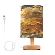 BZSMCE Lamp Modern Bee Take Honey Painting Creative Patter Night Light