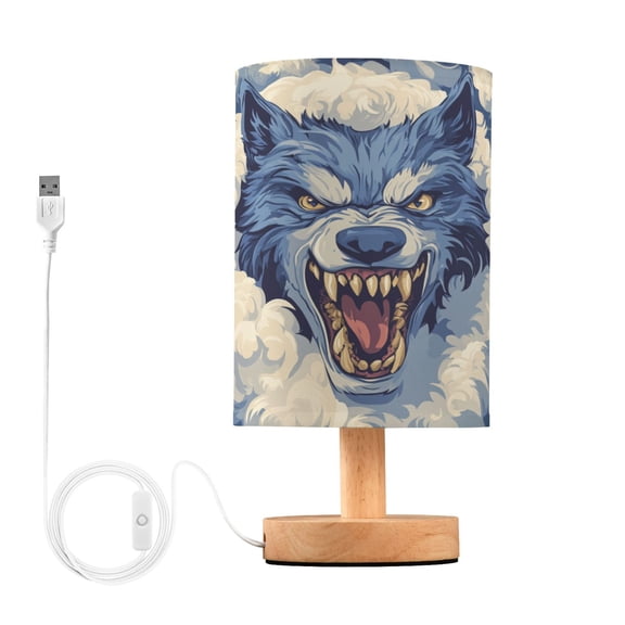 BZSMCE Lamp Modern Blue Wolf Pattern Creative Patter Night Light